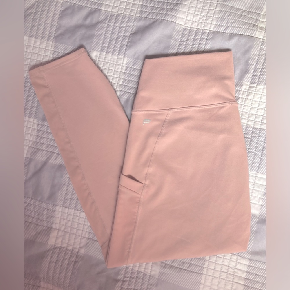 Fabletics High Waisted Powerhold Pearl Pink Leggings Size Medium